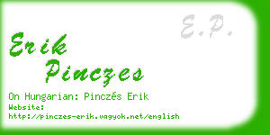 erik pinczes business card