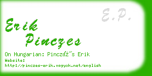 erik pinczes business card